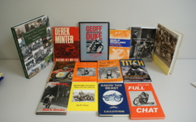 Various signed motorcycling and other books