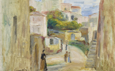 Pierre-Auguste Renoir (1841-1919), Vue de village, Route à Cagnes