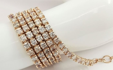 3.45 ct mix pink diamonds choker necklace also worn as a bracelet - 14 kt. Pink gold - Necklace - 3.45 ct - AIG Certified - no reserve