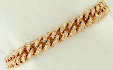 3.58ct Diamonds, 18k Rose Gold Chain Bracelet