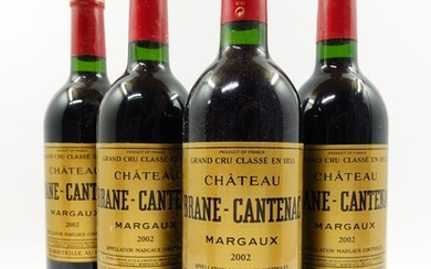 4 bouteilles CHÂTEAU BRANE CANTENAC 2002 2è GC Margaux