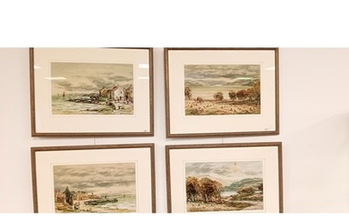 4 original framed paintings by John Hamilton Glass SSA 1864-...