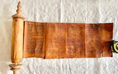 Exceptional Scroll of Esther on rough parchment