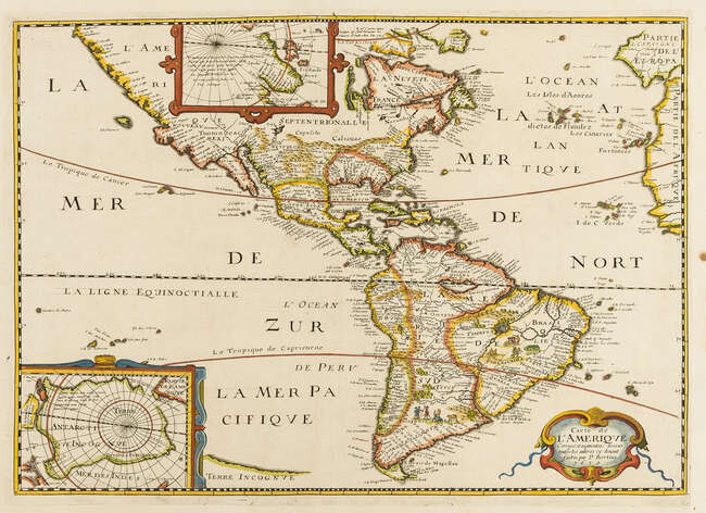 Americas.- Bertius (Petrus) Carte de L'Amerique corrige? augmentee; dessus toutes les aultres cy devant..., 1639.