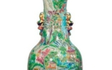† A LARGE CHINESE CANTON 'RIVER SCENE' VASE 19TH C…