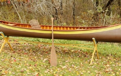 RESTORED 16' WALTHAM 1900'S CANOE