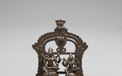 A South Indian copper alloy Shiva altar. 17th/19th century
