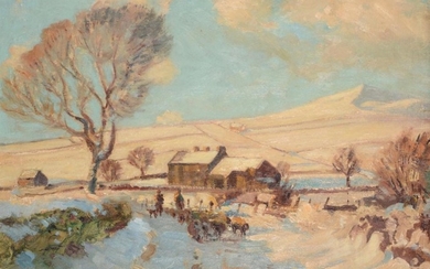 Herbert Royle (1870-1958) Dales farm in winter Signed, oil on...