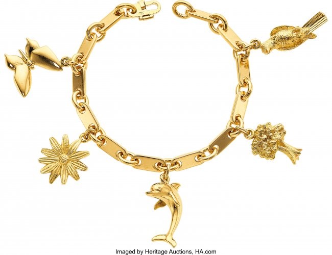 55031: Gold Bracelet, Hermès, French The charm