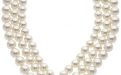 55031: South Sea Cultured Pearl, Diamond, Platinum Neck