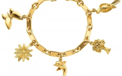 55031: Gold Bracelet, Hermès, French The charm