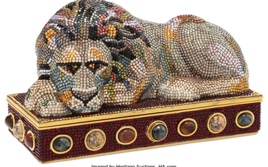 Judith Leiber Crystal Lion Minaudiere Condition: 2 6" Width...