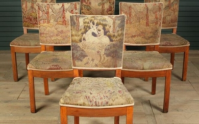 6 Belgian Style Needlepoint Dining Chairs