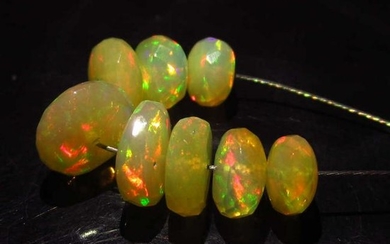 7.14 Ct Genuine 8 Ethiopian Drilled Round Opal Beads