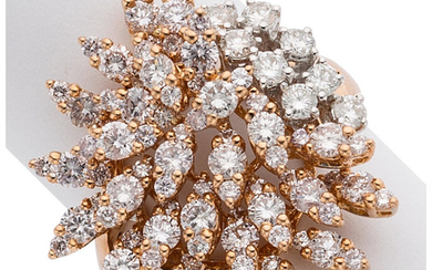 Colored Diamond, Diamond, Rose Gold Ring The ring features...