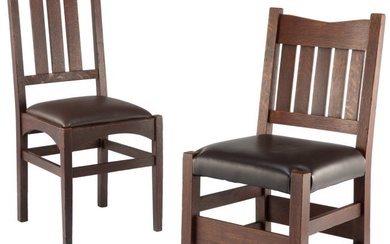 79331: Two Stickley Oak Side Chairs, early 20th century
