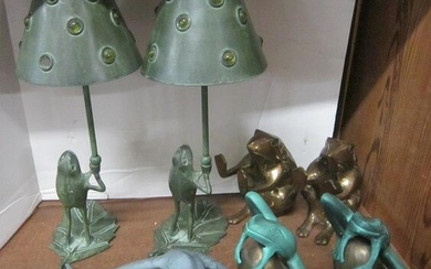 8 Brass Frog Collectibles