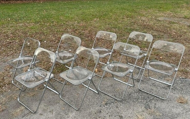 8 Lucite Chrome Castilli Chairs