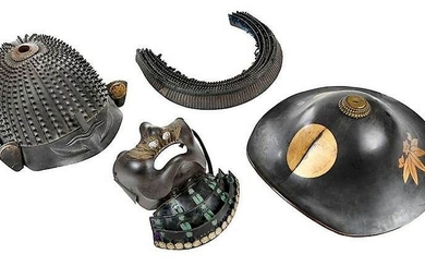 Two Japanese Helmets and Facial Armor