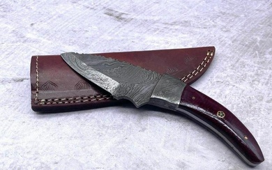 9" Damascus Drop Point Blade With Custom Designed Exotic Handle