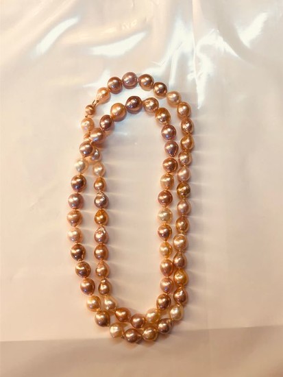 925 Freshwater pearls, 10x13 mm - Necklace