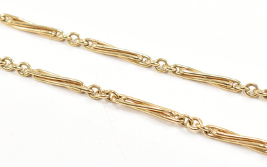 9CT GOLD TROMBONE & LOVERS KNOT NECKLACE CHAIN