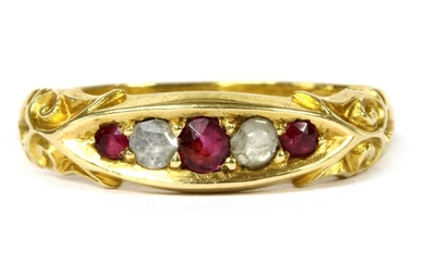 A 15ct gold ruby and diamond ring
