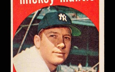 A 1959 Topps Mickey Mantle Baseball Card No. 10