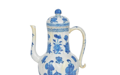 A BLUE AND WHITE 'LADIES' EWER AND COVER Kangxi six-character...