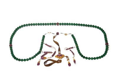 A CHINESE IMPERIAL JADEITE ROSARY