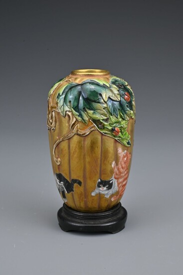 A Chinese 19/20th Century ribbed porcelain pot. The pot...