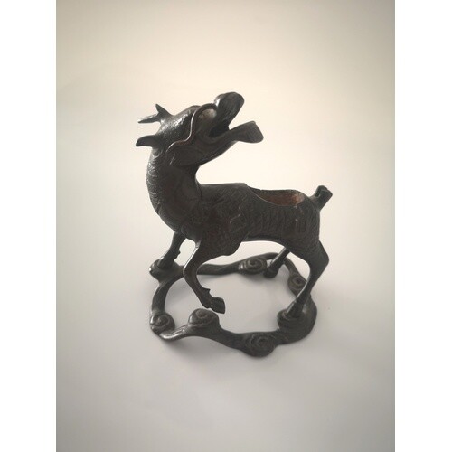 A Chinese Bronze Incense burner in the form of a Kylin. Poss...