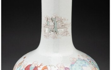 A Chinese Famille Rose Stick Vase Marks: six-cha