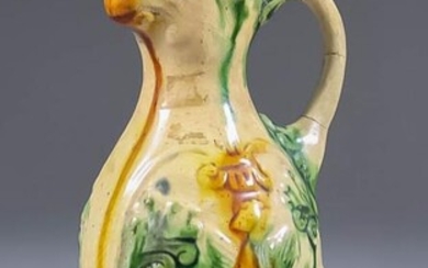 A Chinese Sancai Glazed Phoenix Head Pottery Ewer, probably...