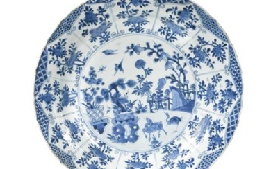 A Chinese blue and white porcelain dish, Qing Dynasty, Kangxi (1662-1722)