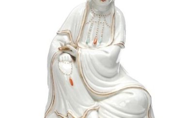 SOLD. A Chinese enamelled porcelain Guanyin figure marked Wei Hongtai. Republic. H. 35 cm. – Bruun Rasmussen Auctioneers of Fine Art
