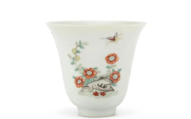 A Chinese famille verte 'floral' wine cup Late Qing dynasty/Republic period, apocryphal...