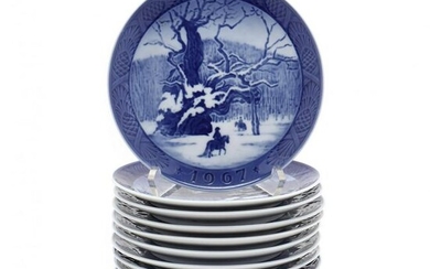 A Collection of Royal Copenhagen Christmas Issue Plates