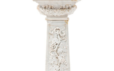 A Continental Carved Marble Jardiniere (late 19th-early 20th century)