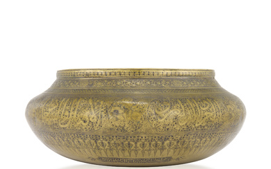 A FARS BRASS BOWL SOUTH IRAN, LATE 13TH OR EARL...