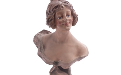 A French terracotta bust, Parisienne, modelled after the ori...