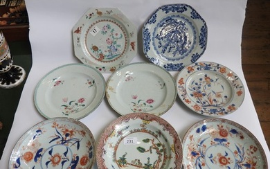 A GROUP OF EIGHT CHINESE EXPORT DISHES QIANLONG PERIOD (1736...