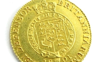 A George III 1801 gold half guinea, 42g