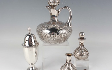A George V silver baluster sugar caster, London 1913 by Robert Stebbings, weight 111.4g, height 17cm