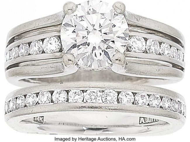 A. Jaffe Diamond, White Gold Ring Set Stones: R