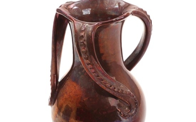 SOLD. A Jugend earthenware vase, handles modelled in shape of octopus tentacles. Signed HAK. H. 22 cm. – Bruun Rasmussen Auctioneers of Fine Art