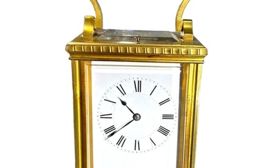 A LARGE 19TH CENTURY FRENCH REPEATING CARRIAGE CLOCK Surmoun...