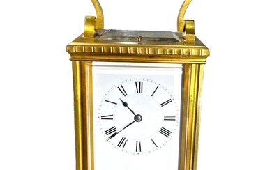 A LARGE 19TH CENTURY FRENCH REPEATING CARRIAGE CLOCK Surmounted...