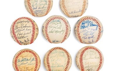 A Large Group of Assorted 1960s-90s Atlanta Braves Team Signed Autograph Baseballs