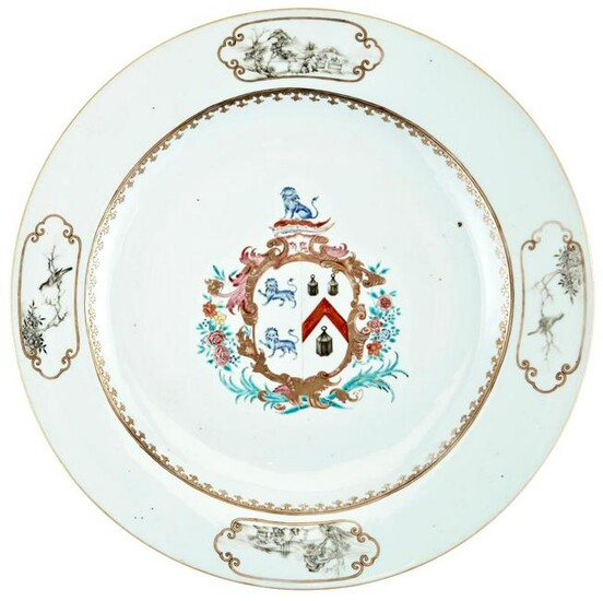 A Large and Fine Chinese Armorial Porcelain Charger